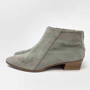 Aquatalia Fianna Perforated Suede Leather Ankle Boot in Ash Grey Size 8.5